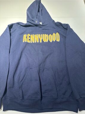 Holloway Navy Hoodie with Yellow 'Kennywood' Lettering